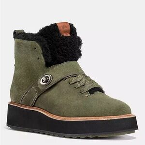 Coach Women’s Urban Hiker Suede Boots Olive Black 8.5